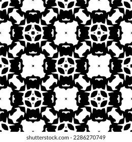 Black and white abstract patterns.Seamless monochrome repeating pattern for web page, textures, card, poster, fabric, textile.