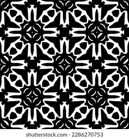 Black and white abstract patterns.Seamless monochrome repeating pattern for web page, textures, card, poster, fabric, textile.
