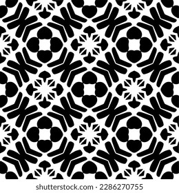 Black and white abstract patterns.Seamless monochrome repeating pattern for web page, textures, card, poster, fabric, textile.