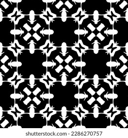 Black and white abstract patterns.Seamless monochrome repeating pattern for web page, textures, card, poster, fabric, textile.