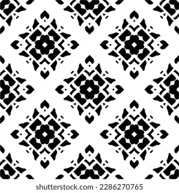 Black and white abstract patterns.Seamless monochrome repeating pattern for web page, textures, card, poster, fabric, textile.