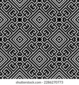 Black and white abstract patterns.Seamless monochrome repeating pattern for web page, textures, card, poster, fabric, textile.