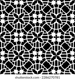 Black and white abstract patterns.Seamless monochrome repeating pattern for web page, textures, card, poster, fabric, textile.