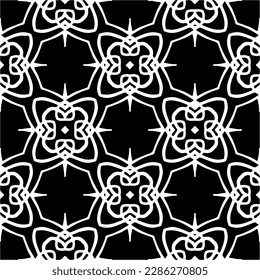 Black and white abstract patterns.Seamless monochrome repeating pattern for web page, textures, card, poster, fabric, textile.