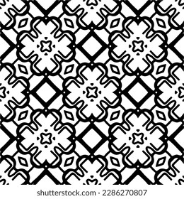 Patrones abstractos en blanco y negro.Patrón de repetición monocromo sin foco para páginas web, texturas, tarjetas, afiches, tejidos, textiles.