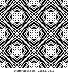 Black and white abstract patterns.Seamless monochrome repeating pattern for web page, textures, card, poster, fabric, textile.