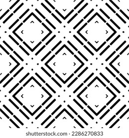 Black and white abstract patterns.Seamless monochrome repeating pattern for web page, textures, card, poster, fabric, textile.