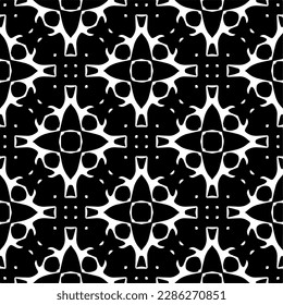 Black and white abstract patterns.Seamless monochrome repeating pattern for web page, textures, card, poster, fabric, textile.