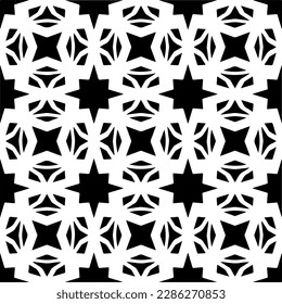 Black and white abstract patterns.Seamless monochrome repeating pattern for web page, textures, card, poster, fabric, textile.