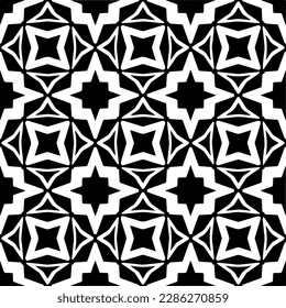 Patrones abstractos en blanco y negro.Patrón de repetición monocromo sin foco para páginas web, texturas, tarjetas, afiches, tejidos, textiles.
