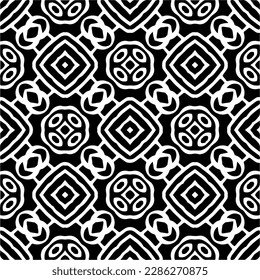 Black and white abstract patterns.Seamless monochrome repeating pattern for web page, textures, card, poster, fabric, textile.