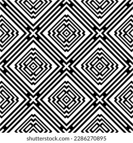Black and white abstract patterns.Seamless monochrome repeating pattern for web page, textures, card, poster, fabric, textile.