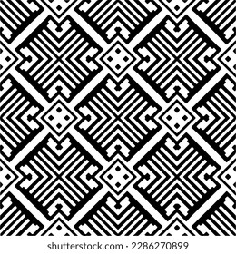 Schwarz-Weiß abstrakte Muster.Nahtlose monochrome Wiederholung Muster für Webseiten, Texturen, Karten, Poster, Gewebe, Textilien.
