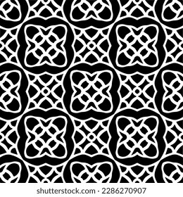 Patrones abstractos en blanco y negro.Patrón de repetición monocromo sin foco para páginas web, texturas, tarjetas, afiches, tejidos, textiles.