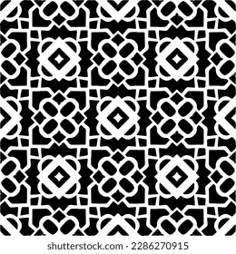 Black and white abstract patterns.Seamless monochrome repeating pattern for web page, textures, card, poster, fabric, textile.