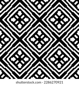 Patrones abstractos en blanco y negro.Patrón de repetición monocromo sin foco para páginas web, texturas, tarjetas, afiches, tejidos, textiles.