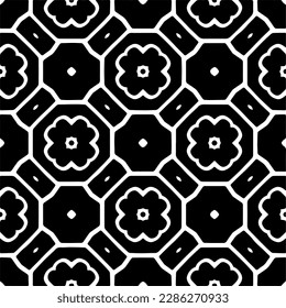 Schwarz-Weiß abstrakte Muster.Nahtlose monochrome Wiederholung Muster für Webseiten, Texturen, Karten, Poster, Gewebe, Textilien.
