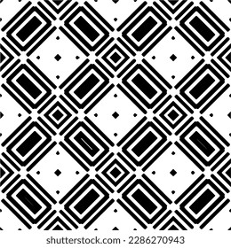 Black and white abstract patterns.Seamless monochrome repeating pattern for web page, textures, card, poster, fabric, textile.