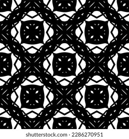 Black and white abstract patterns.Seamless monochrome repeating pattern for web page, textures, card, poster, fabric, textile.