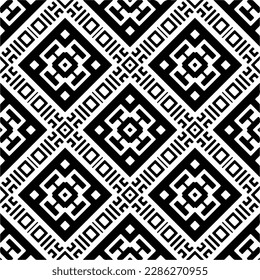 Black and white abstract patterns.Seamless monochrome repeating pattern for web page, textures, card, poster, fabric, textile.