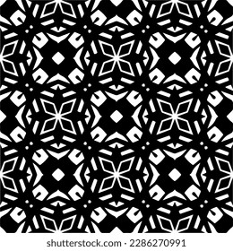 Black and white abstract patterns.Seamless monochrome repeating pattern for web page, textures, card, poster, fabric, textile.
