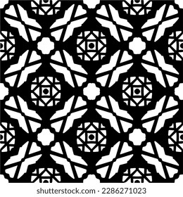 Schwarz-Weiß abstrakte Muster.Nahtlose monochrome Wiederholung Muster für Webseiten, Texturen, Karten, Poster, Gewebe, Textilien.