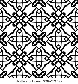 Black and white abstract patterns.Seamless monochrome repeating pattern for web page, textures, card, poster, fabric, textile.
