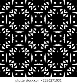 Black and white abstract patterns.Seamless monochrome repeating pattern for web page, textures, card, poster, fabric, textile.