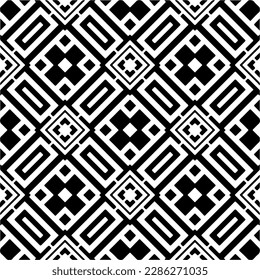 Patrones abstractos en blanco y negro.Patrón de repetición monocromo sin foco para páginas web, texturas, tarjetas, afiches, tejidos, textiles.