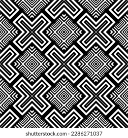 Black and white abstract patterns.Seamless monochrome repeating pattern for web page, textures, card, poster, fabric, textile.