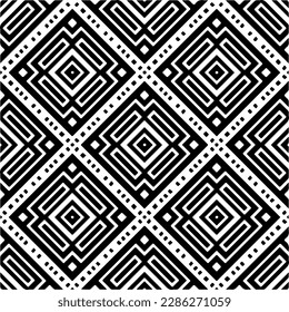 Black and white abstract patterns.Seamless monochrome repeating pattern for web page, textures, card, poster, fabric, textile.