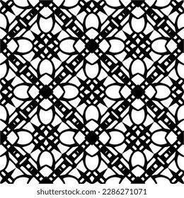 Black and white abstract patterns.Seamless monochrome repeating pattern for web page, textures, card, poster, fabric, textile.