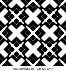 Black and white abstract patterns.Seamless monochrome repeating pattern for web page, textures, card, poster, fabric, textile.