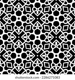 Patrones abstractos en blanco y negro.Patrón de repetición monocromo sin foco para páginas web, texturas, tarjetas, afiches, tejidos, textiles.