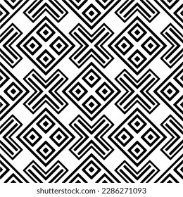 Black and white abstract patterns.Seamless monochrome repeating pattern for web page, textures, card, poster, fabric, textile.