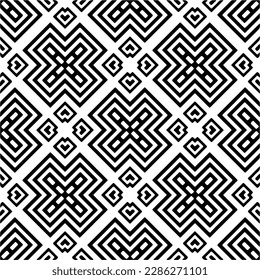 Schwarz-Weiß abstrakte Muster.Nahtlose monochrome Wiederholung Muster für Webseiten, Texturen, Karten, Poster, Gewebe, Textilien.