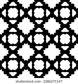 Black and white abstract patterns.Seamless monochrome repeating pattern for web page, textures, card, poster, fabric, textile.