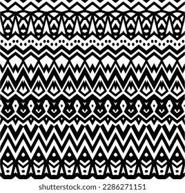 Patrones abstractos en blanco y negro.Patrón de repetición monocromo sin foco para páginas web, texturas, tarjetas, afiches, tejidos, textiles.