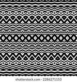 Black and white abstract patterns.Seamless monochrome repeating pattern for web page, textures, card, poster, fabric, textile.