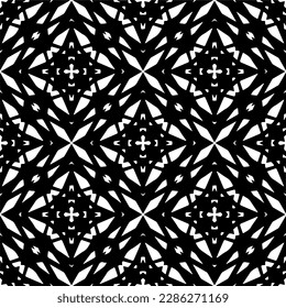 Patrones abstractos en blanco y negro.Patrón de repetición monocromo sin foco para páginas web, texturas, tarjetas, afiches, tejidos, textiles.