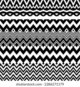 Black and white abstract patterns.Seamless monochrome repeating pattern for web page, textures, card, poster, fabric, textile.
