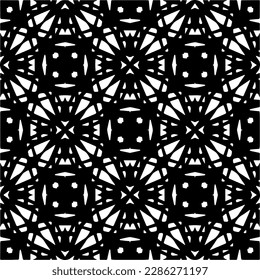 Black and white abstract patterns.Seamless monochrome repeating pattern for web page, textures, card, poster, fabric, textile.