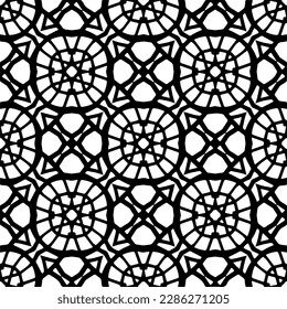Black and white abstract patterns.Seamless monochrome repeating pattern for web page, textures, card, poster, fabric, textile.