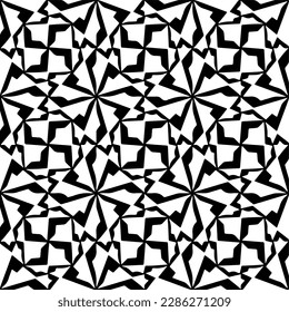 Schwarz-Weiß abstrakte Muster.Nahtlose monochrome Wiederholung Muster für Webseiten, Texturen, Karten, Poster, Gewebe, Textilien.