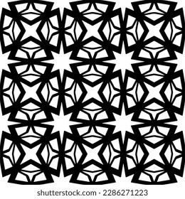 Patrones abstractos en blanco y negro.Patrón de repetición monocromo sin foco para páginas web, texturas, tarjetas, afiches, tejidos, textiles.
