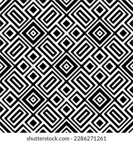 Black and white abstract patterns.Seamless monochrome repeating pattern for web page, textures, card, poster, fabric, textile.