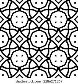 Black and white abstract patterns.Seamless monochrome repeating pattern for web page, textures, card, poster, fabric, textile.