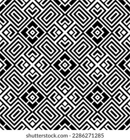 Black and white abstract patterns.Seamless monochrome repeating pattern for web page, textures, card, poster, fabric, textile.