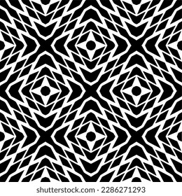 Black and white abstract patterns.Seamless monochrome repeating pattern for web page, textures, card, poster, fabric, textile.