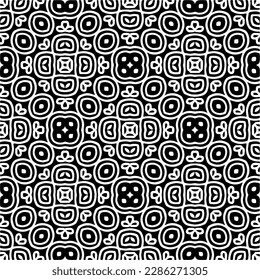 Black and white abstract patterns.Seamless monochrome repeating pattern for web page, textures, card, poster, fabric, textile.